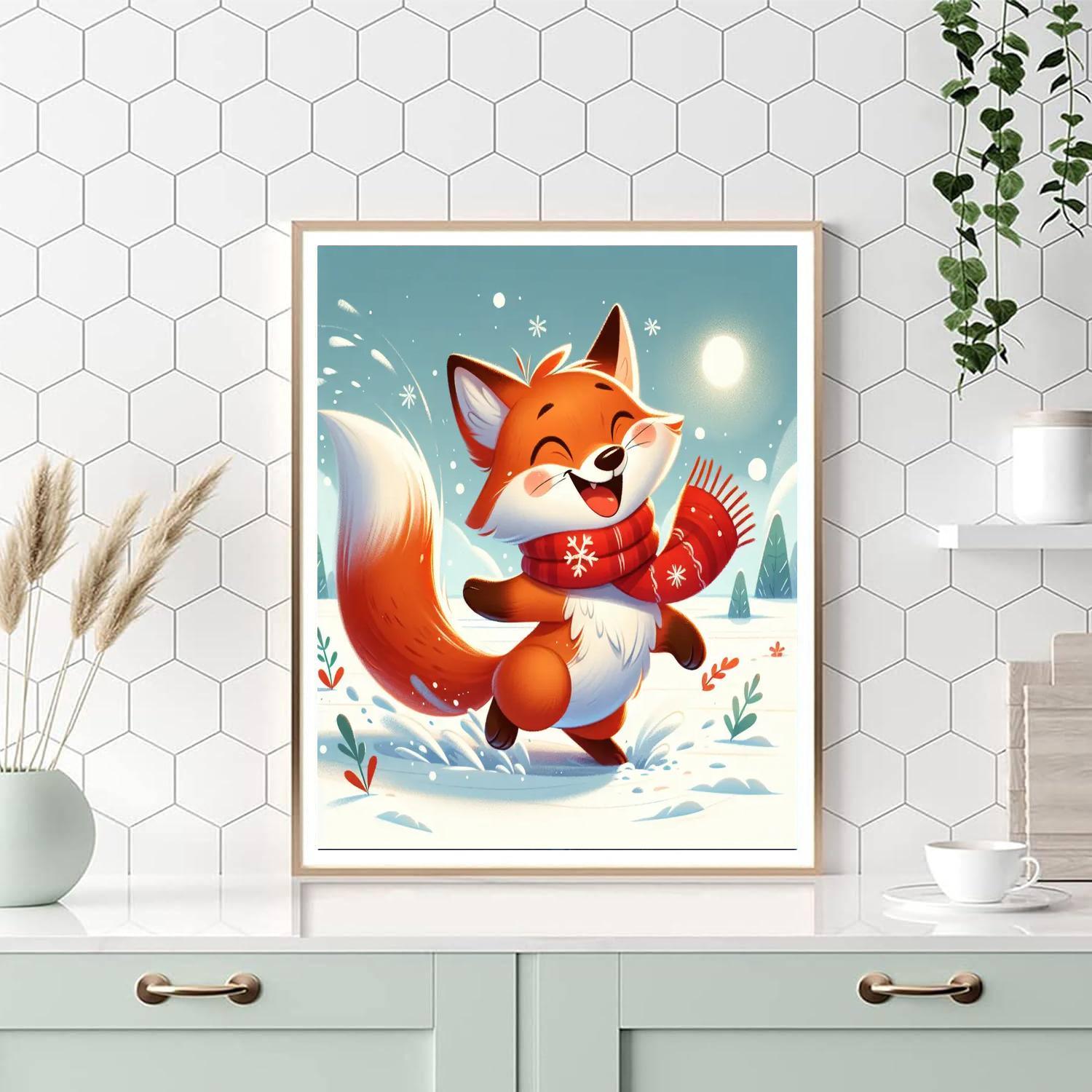 Merry Winter Fox Paint By Numbers Kits