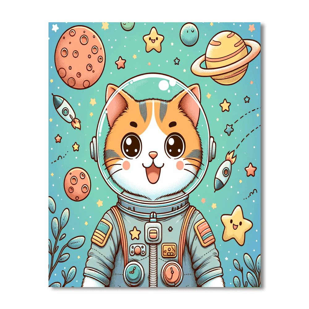 Astro Cat Galaxy Numbered Painting Kits