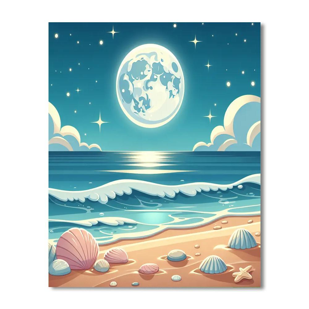 Moonlit Beach Walk Paint By Numbers Kits
