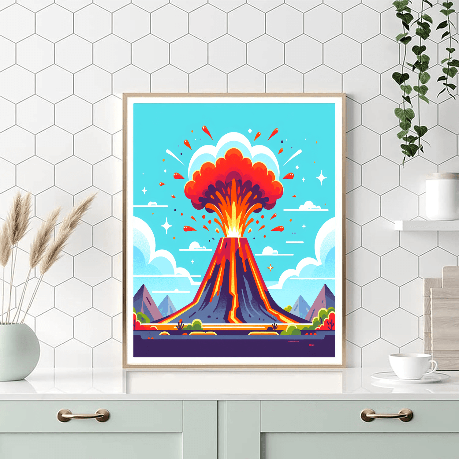 Vivid Volcano Number Painting