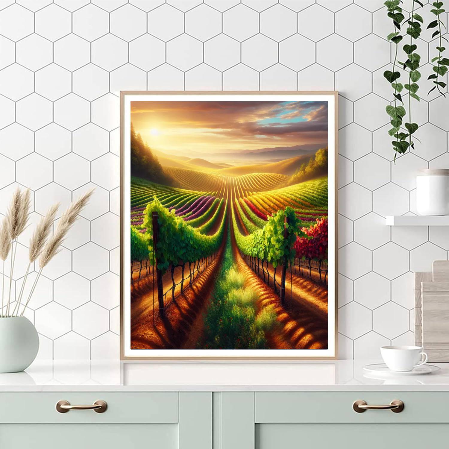 Sunkissed Vineyard Vista DIY Paint By Numbers