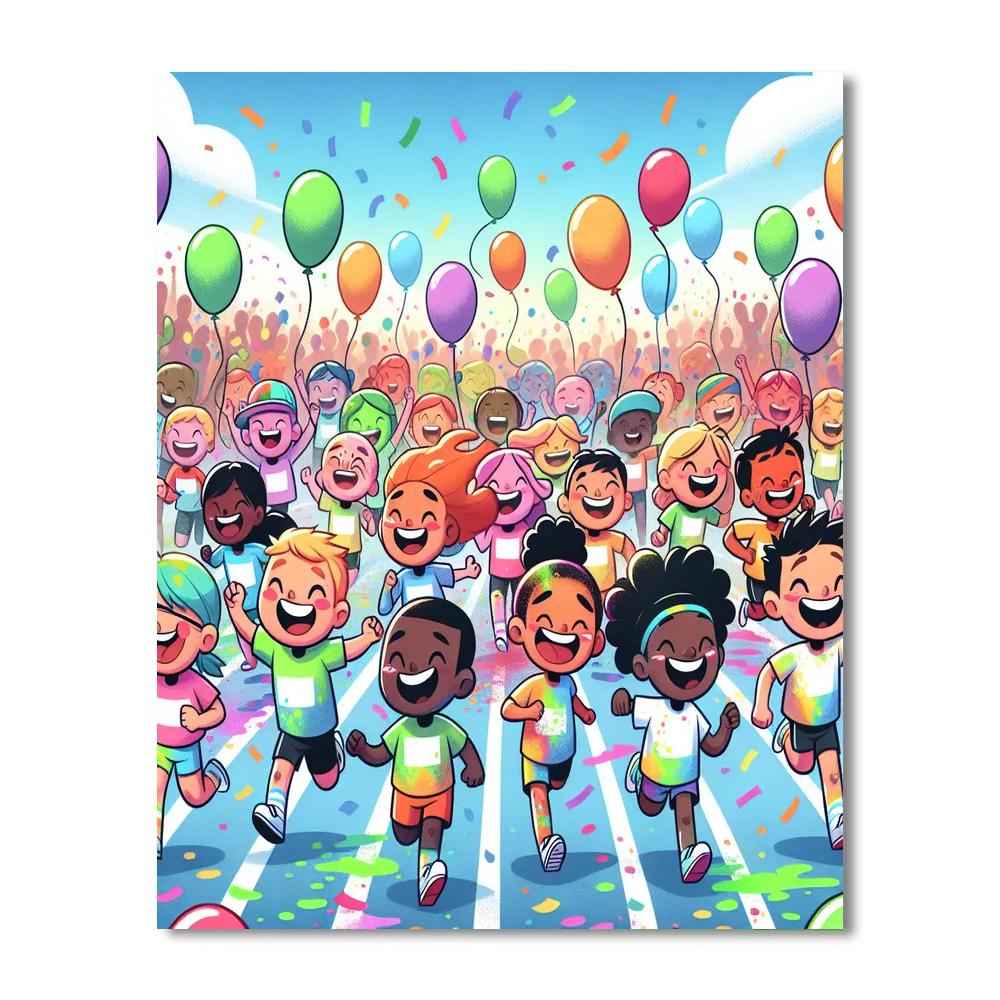 Rainbow Race Day Paint By Number