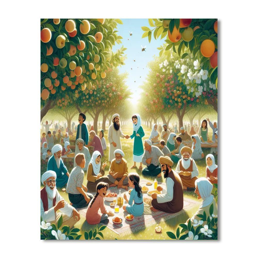 Sunny Orchard Gathering Numbered Painting Kits