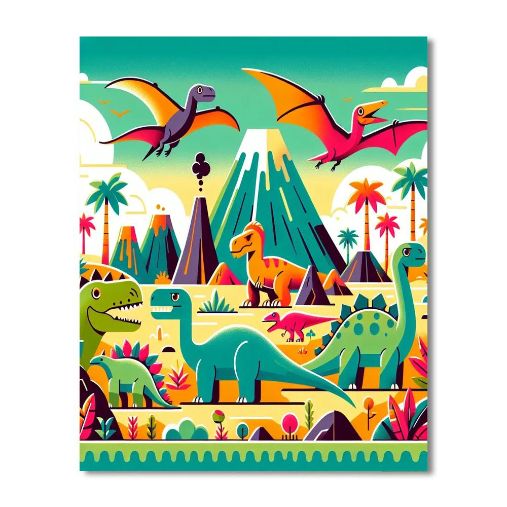 Doodle Dino Painting Number Kit
