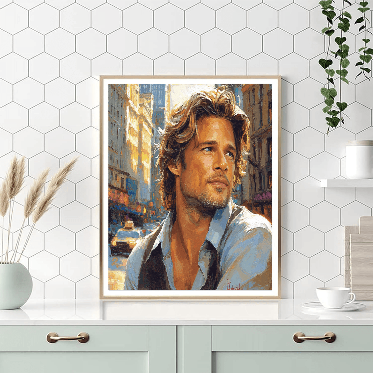 Brad Pitt: The Charismatic Voyager Of Cinema Paint By Number