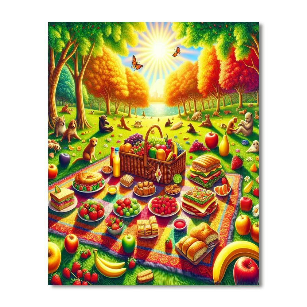 Sunny Picnic Delight Paint By Numbers Kits