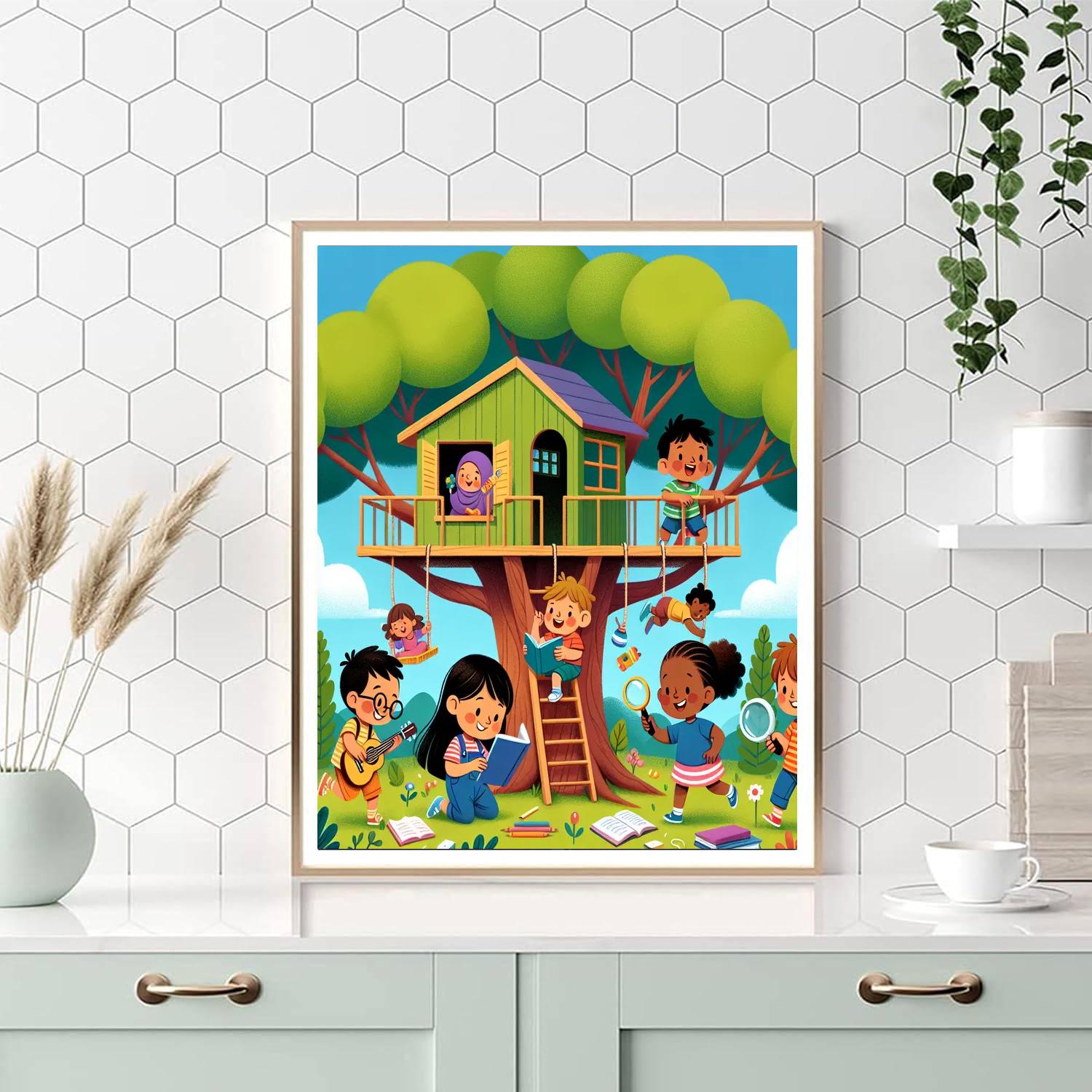 Treehouse Adventure Painting Number Kit
