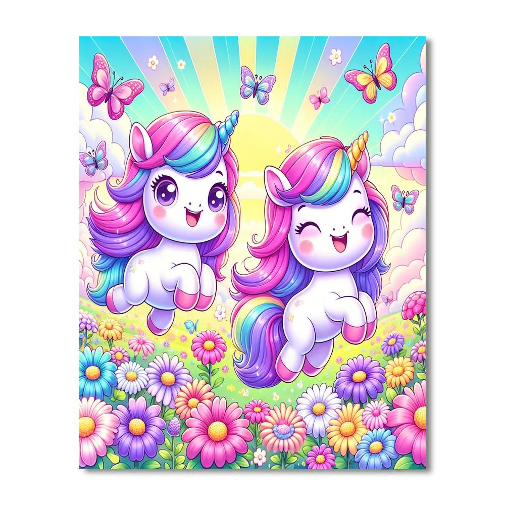Charming Unicorn Friends Paint By Numbers Art