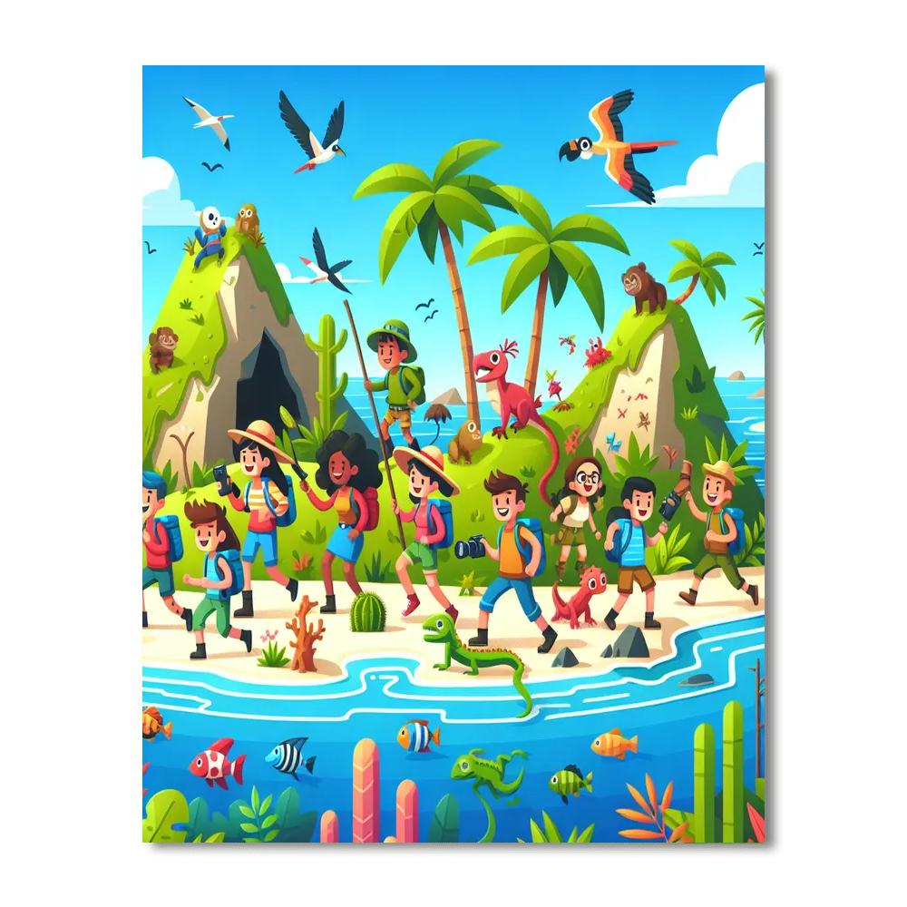 Island Adventure Escape Painting Number Kit