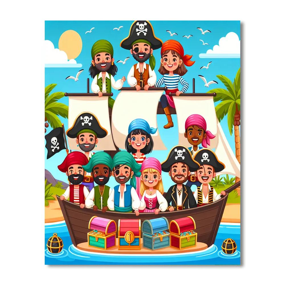 Adventurous Pirates Ahoy Paint By Numbers Art