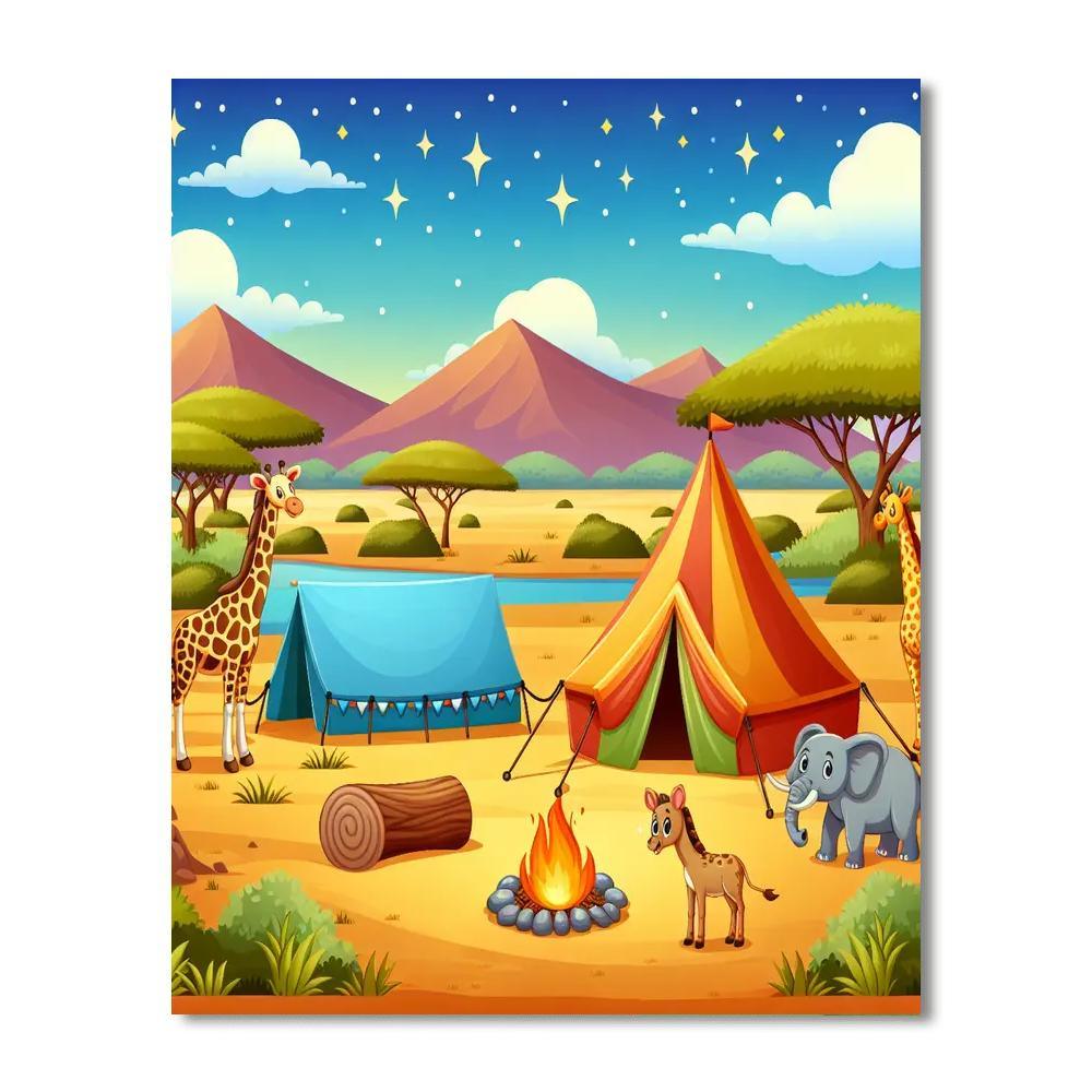 Animal Safari Camp Paint By Number