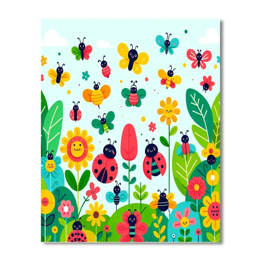 Garden Bugs And Friends Paint By Numbers Art