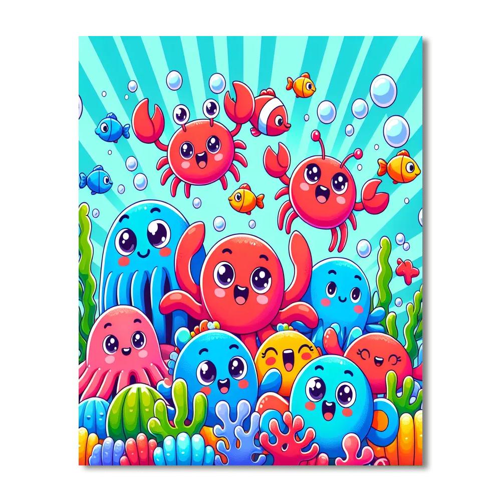 Silly Underwater Friends Painting By Numbers Kit