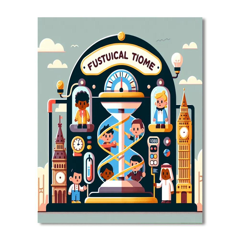 Time Travel Machine DIY Paint By Numbers