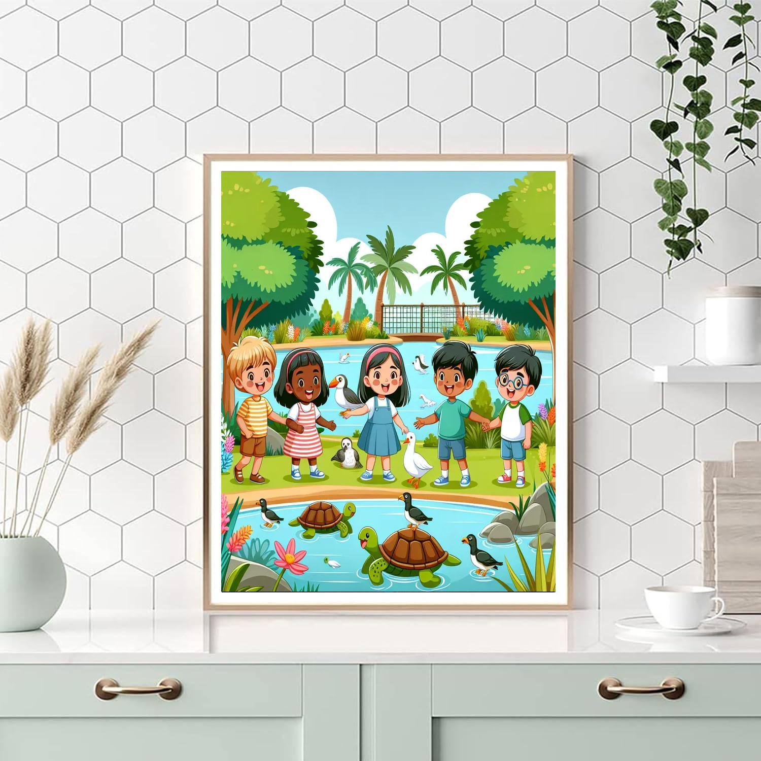 Animal Sanctuary Visit Painting Number Kit