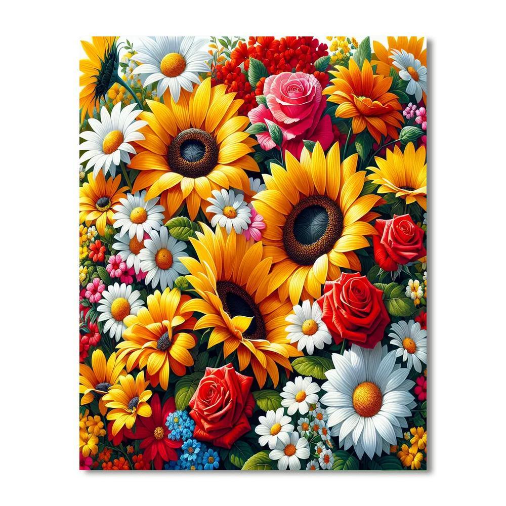 Vibrant Summer Blooms Paint By Color