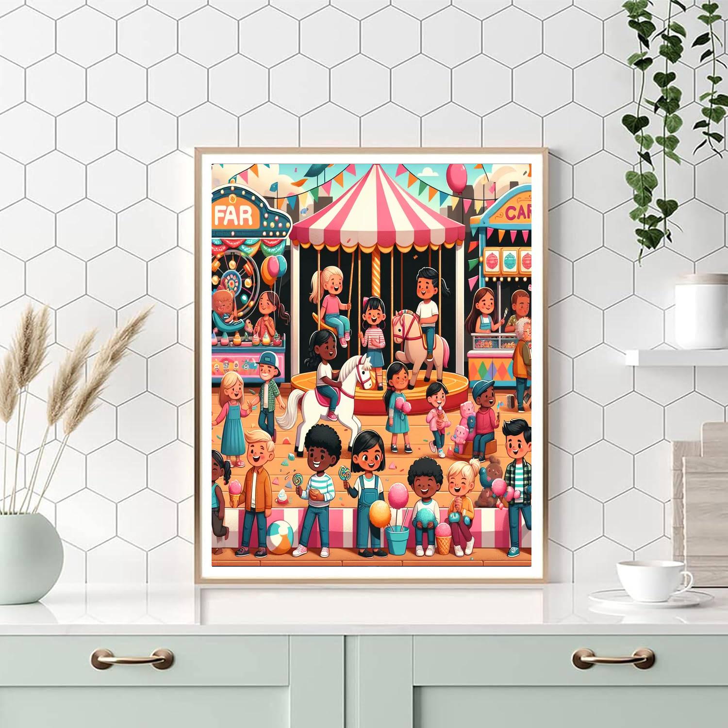 Sunny Carnival Day Number Painting