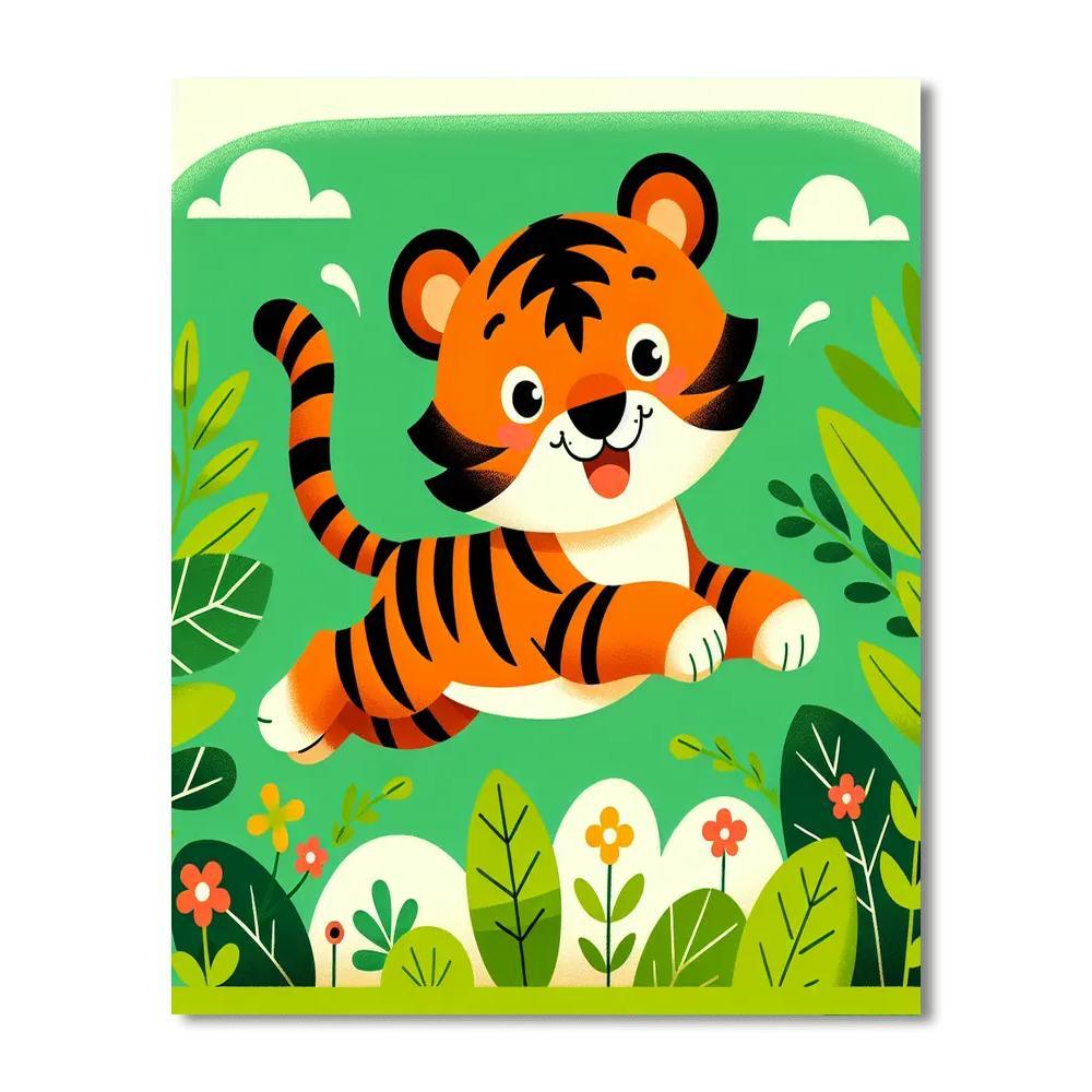 Energetic Tiger Paint By Number