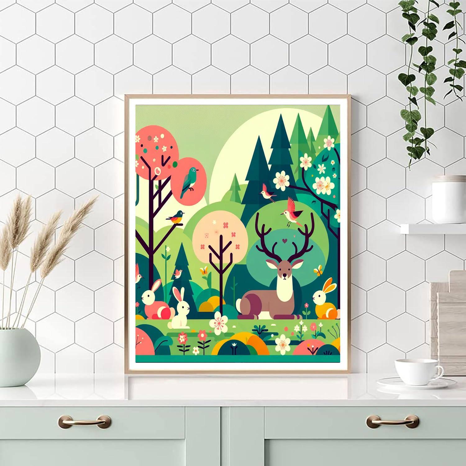 Friendly Woodland Animals Paint By Numbers Kits