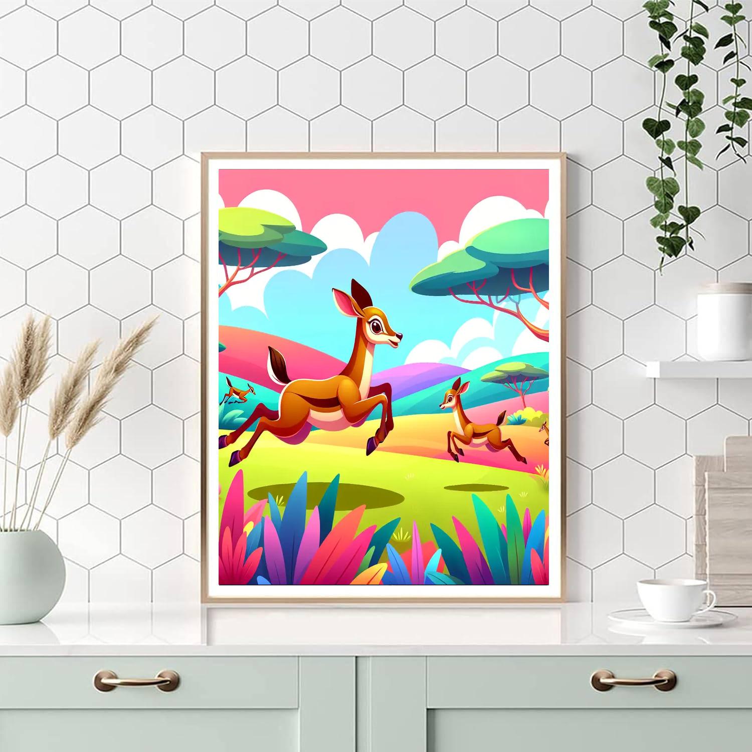 Antelope’s Animated Antics Paint By Numbers