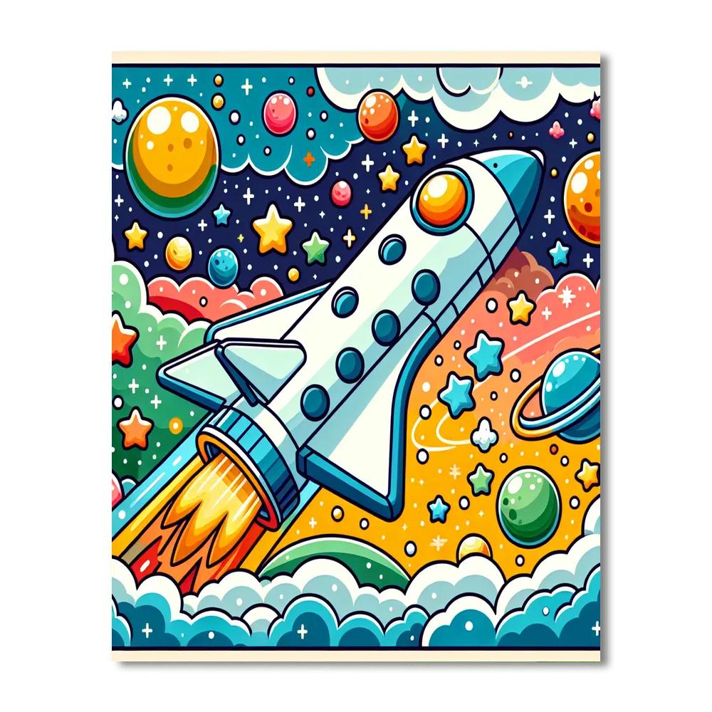 Happy Space Shuttle Paint By Color