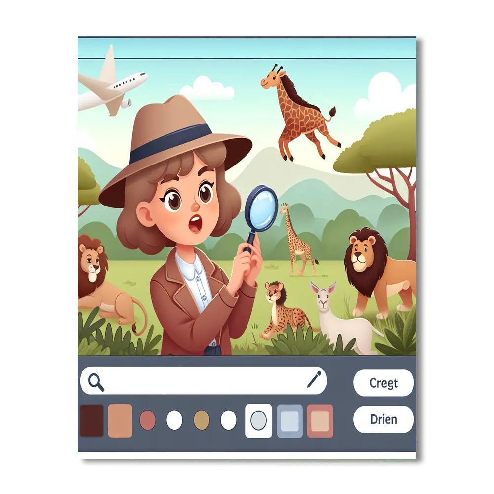 Safari Animal Detective DIY Paint By Numbers