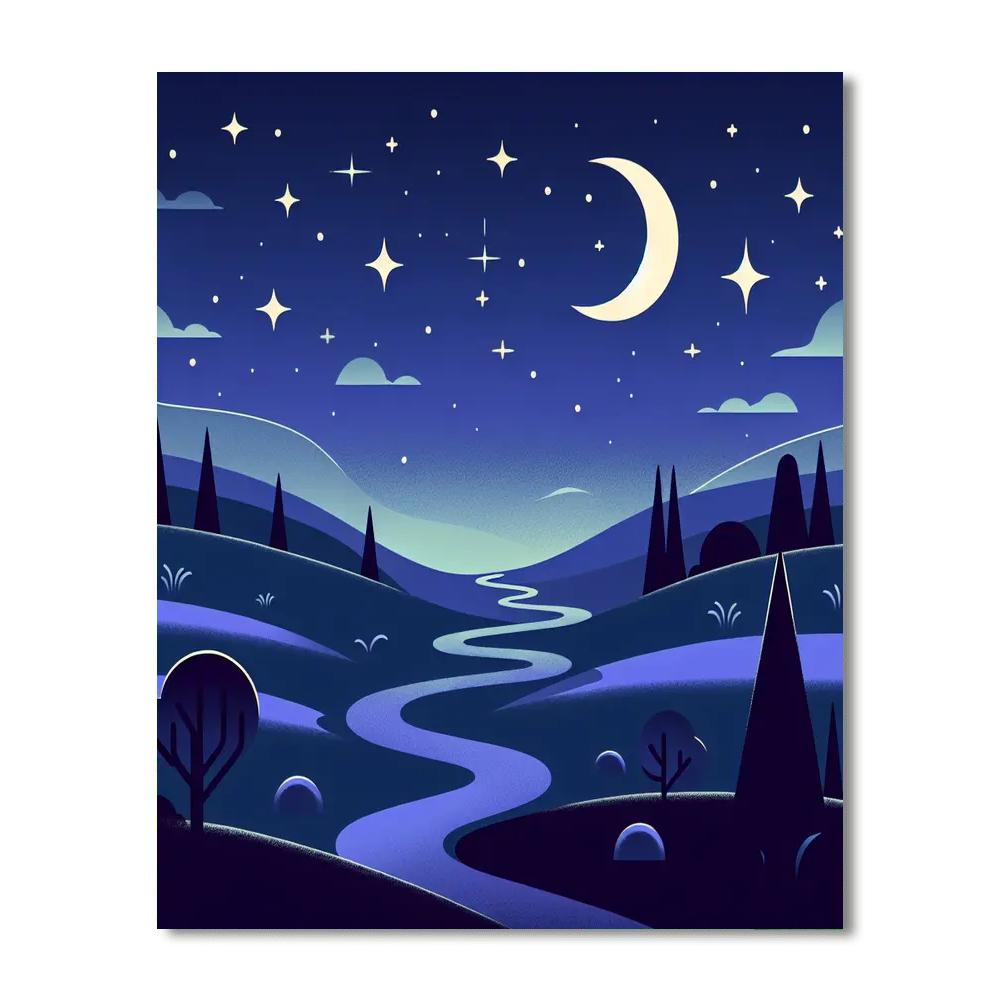Twinkling Twilight Trail Paint By Numbers Art