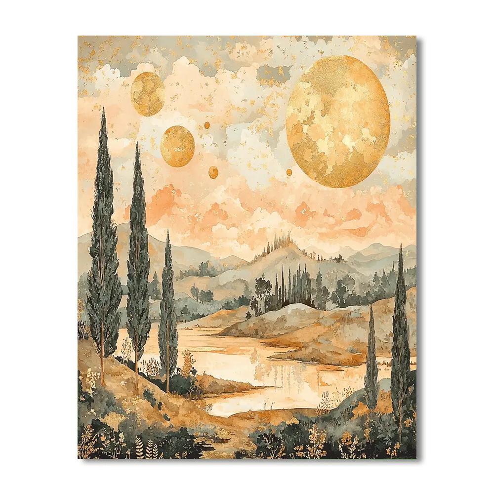 Gustav Klimt Inspired Aurora's Embrace  Paint By Numbers Kits