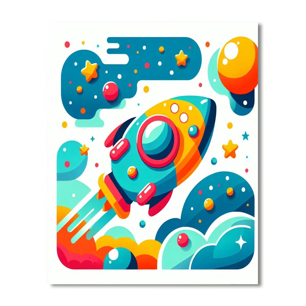 Cool Spaceship Paint By Number