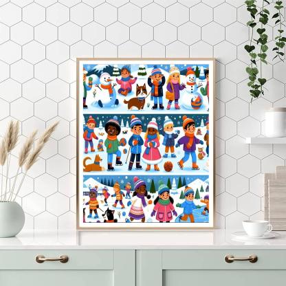 Magical Winter Fun Numbered Painting Kits
