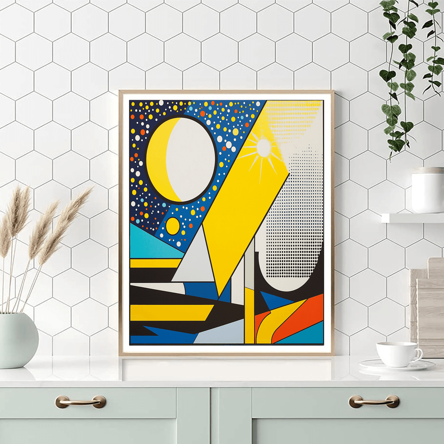 Roy Lichtenstein Inspired Inspired Geometric Cosmic Echoes  Paint By Number