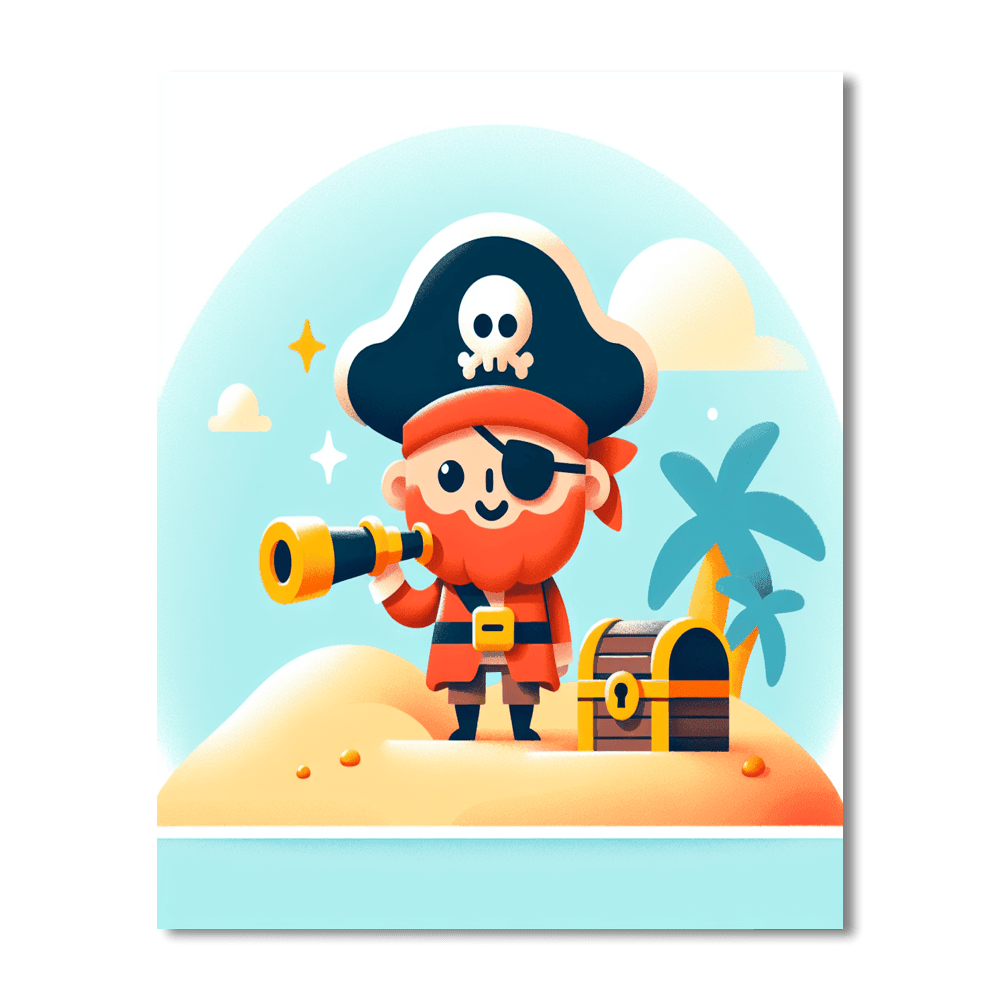 Quirky Pirate Treasure Hunt Painting Number Kit