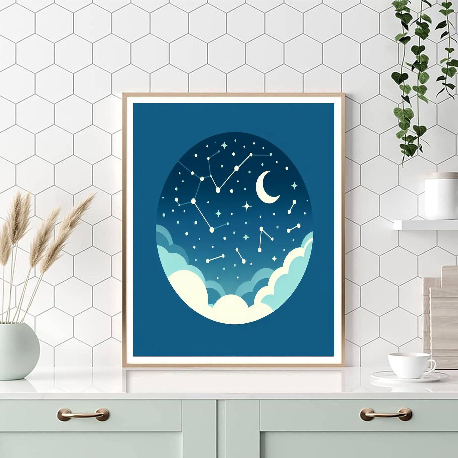 Starry Night Constellation Painting Number Kit