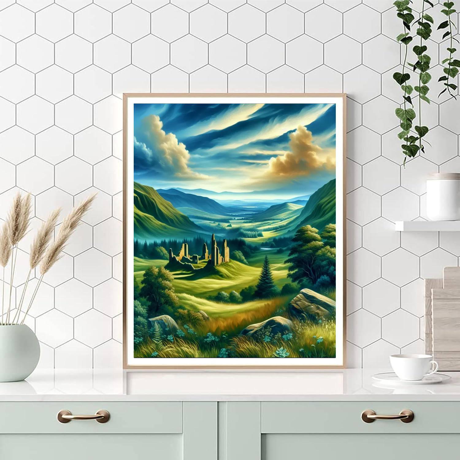 Celtic Fantasy Landscape Paint By Numbers Art