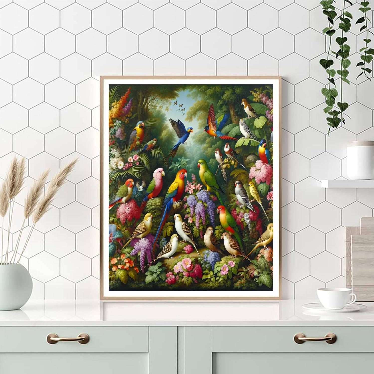 Whimsical Bird Paradise Paint By Numbers Art
