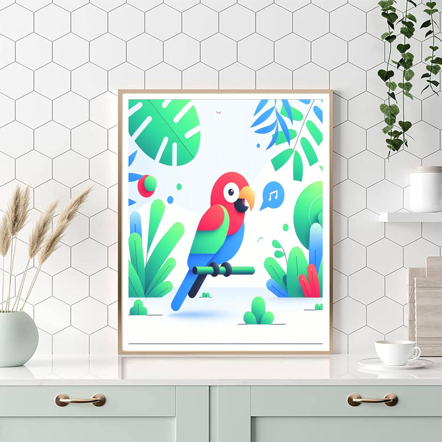 Singing Parrot's Jungle Tune Numbered Painting Kits
