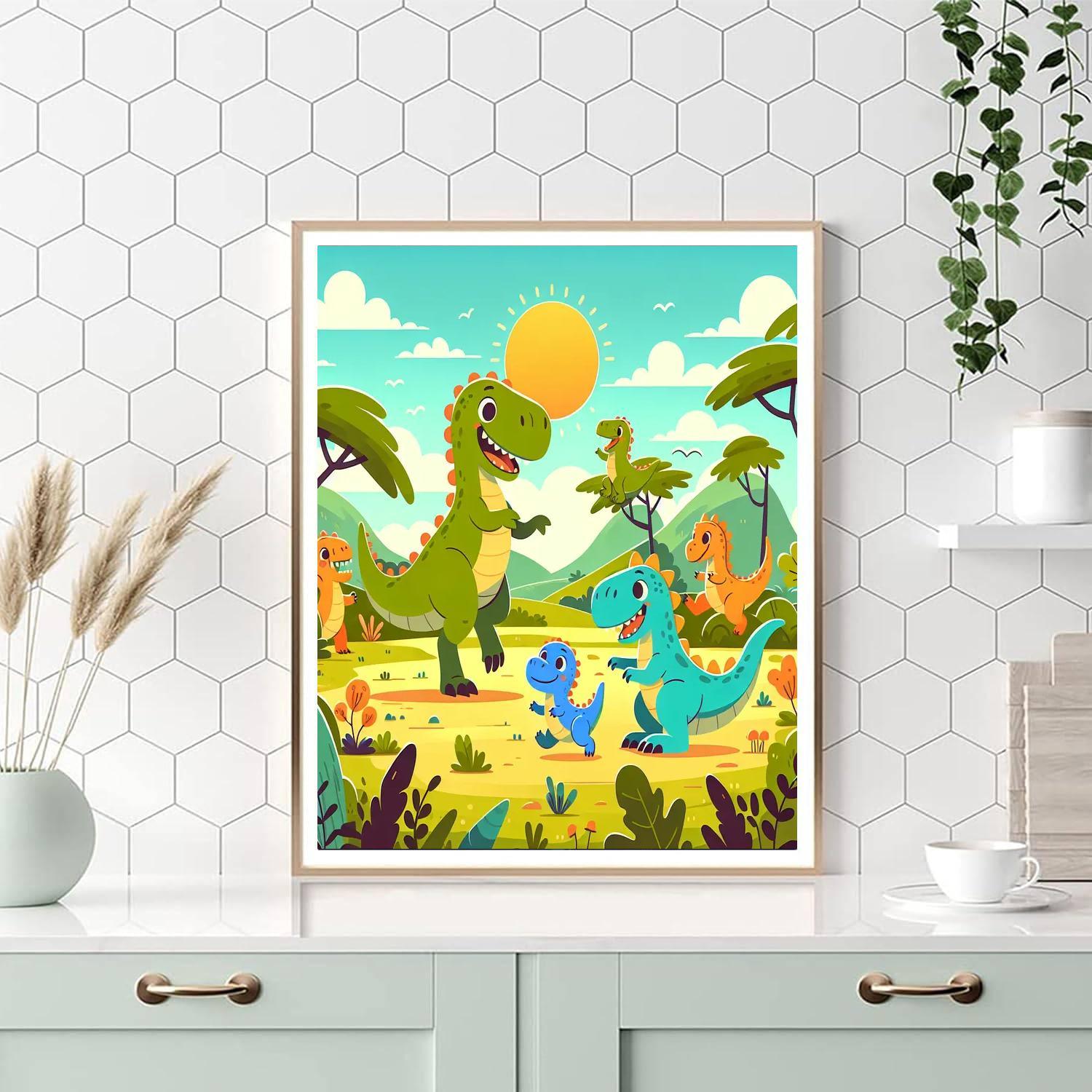 Colorful Dino Friends Paint By Color