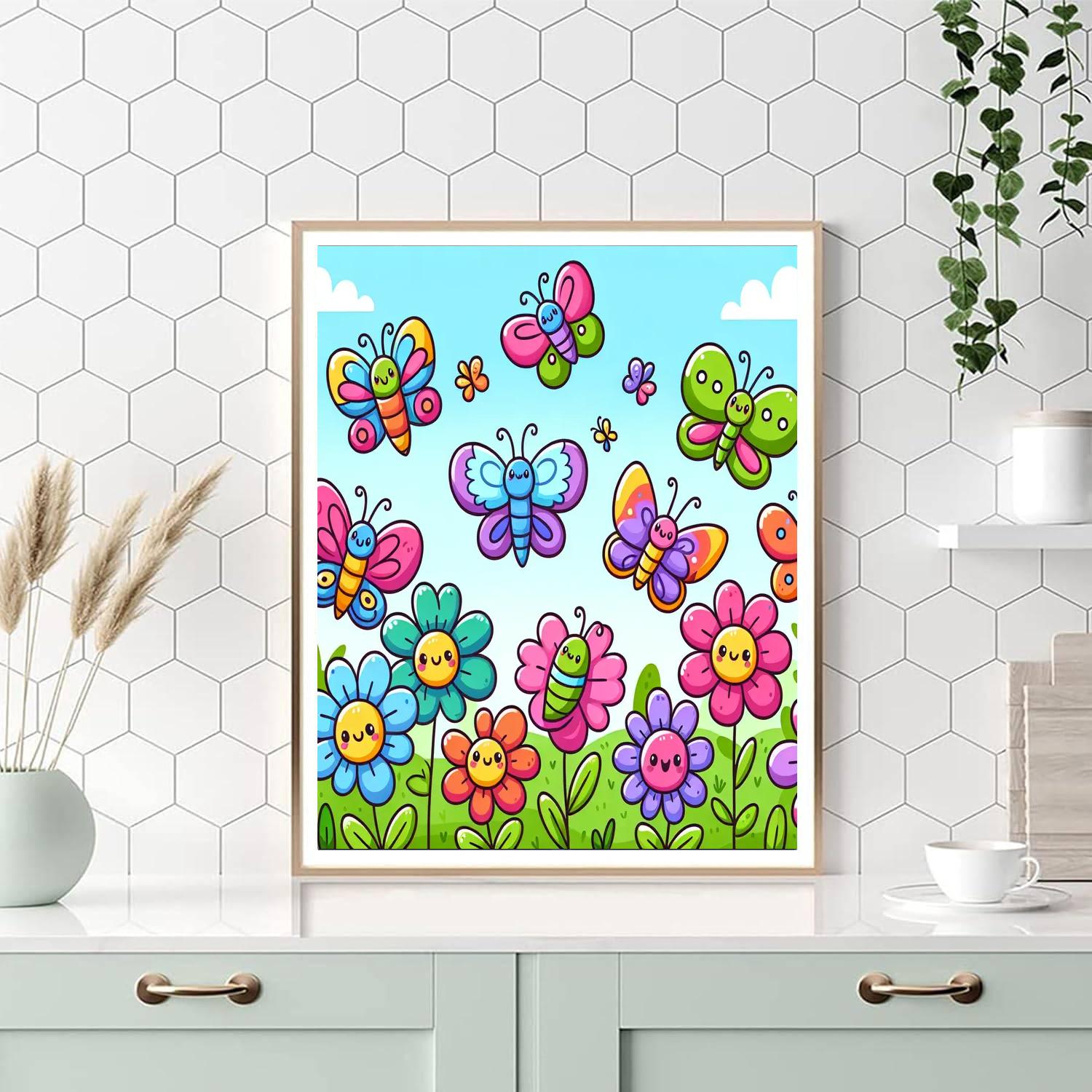 Sunny Butterfly Adventure Paint By Numbers