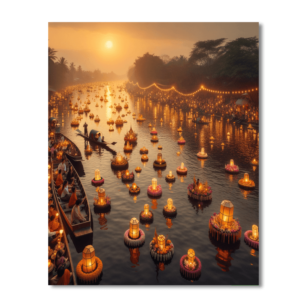 Loi Krathong Festival Painting By Numbers Kit