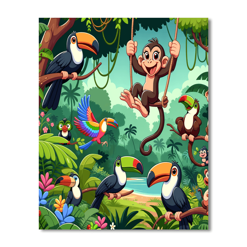 Funky Jungle Adventure Paint By Numbers Kits