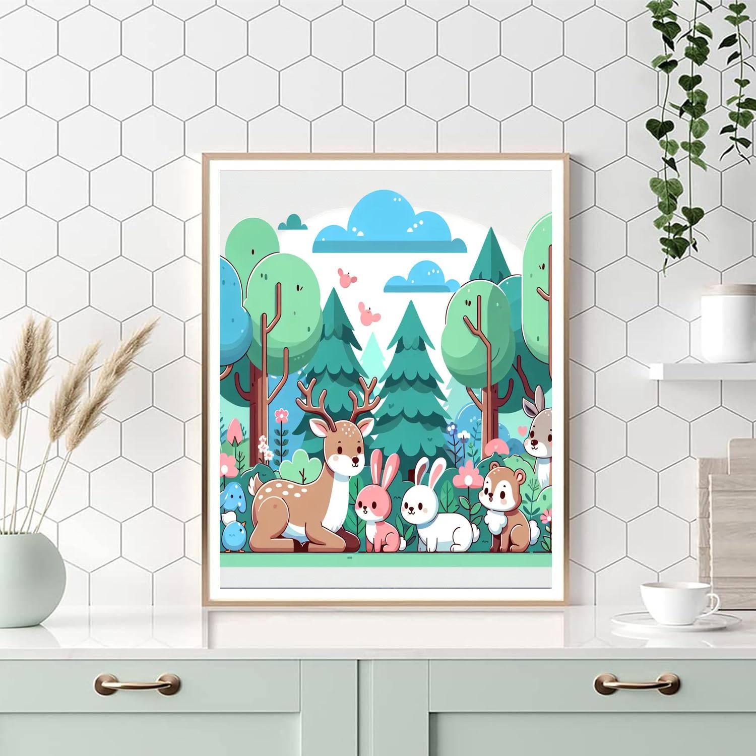 Forest Friends' Gathering Paint By Number