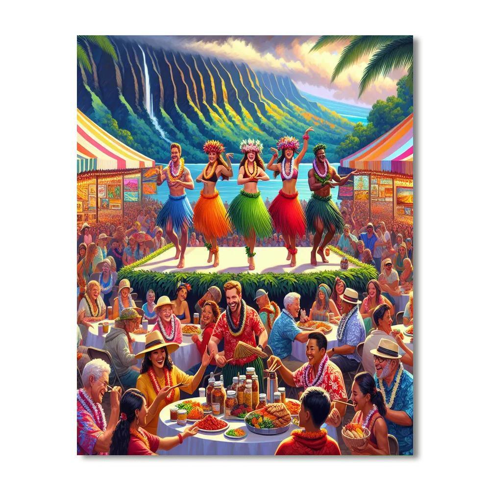 Pahoa Lava Festival - Pahoa, Hawaii, Usa Painting Number Kit