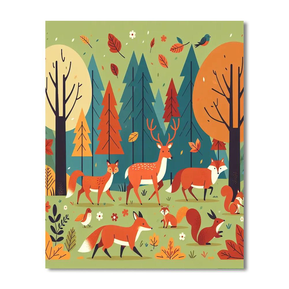 Woodland Wanderers Painting Number Kit