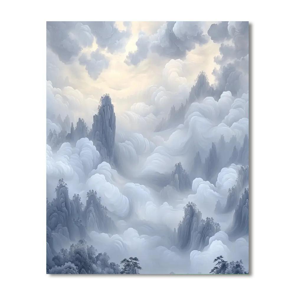 Zhao Mengfu Inspired Dancing Clouds  Painting By Numbers Kit