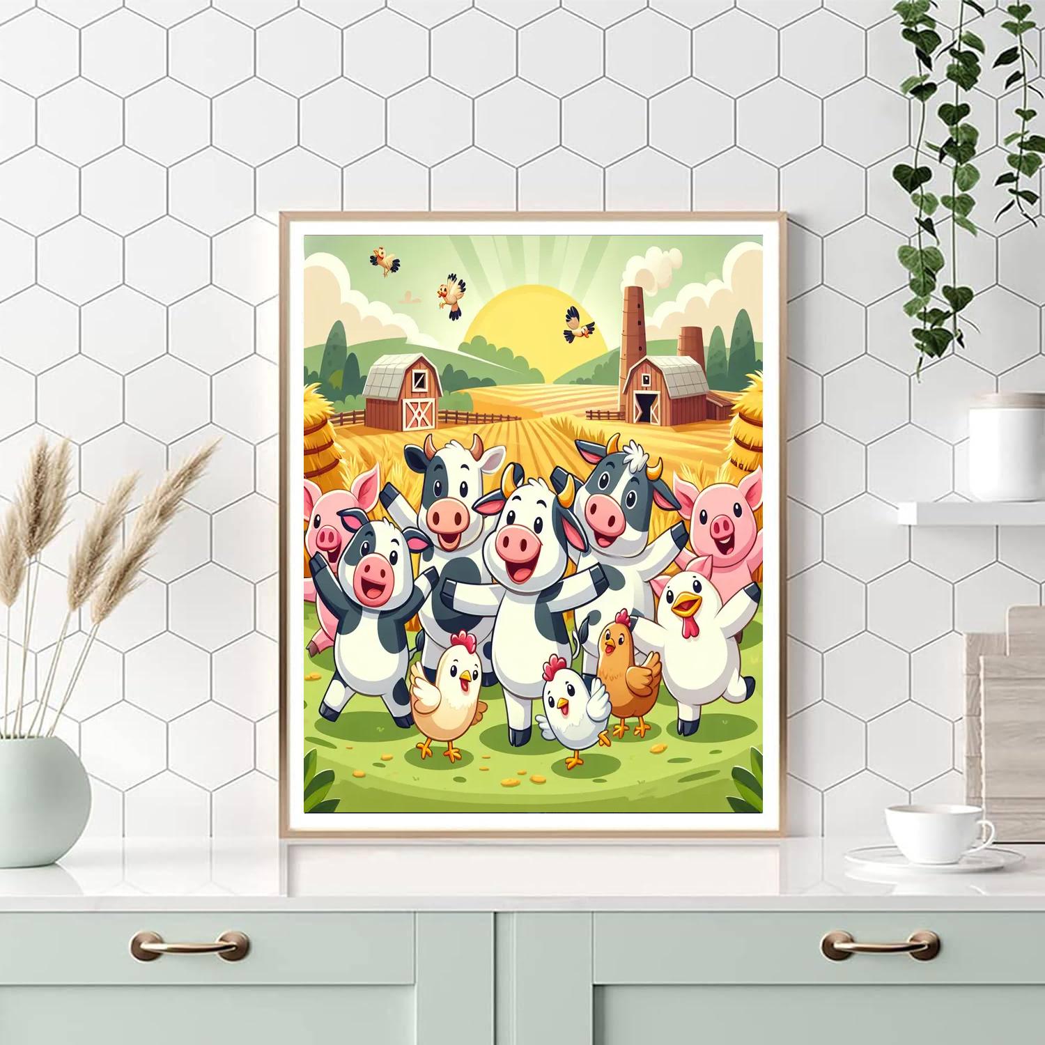 Farmyard Friends’ Harvest Festival DIY Paint By Numbers