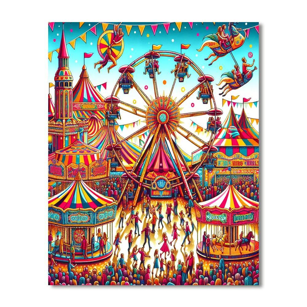 Joyful Summer Fair Paint By Numbers Art