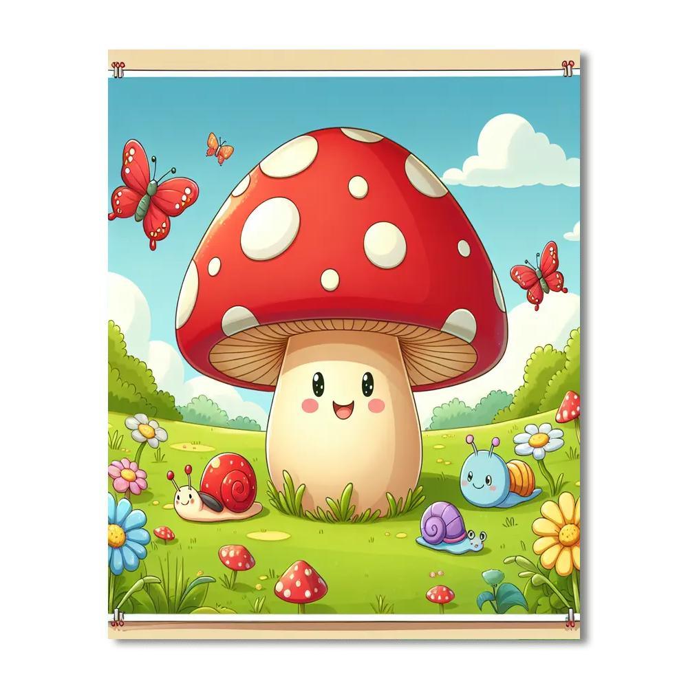 Charming Toadstool DIY Paint By Numbers