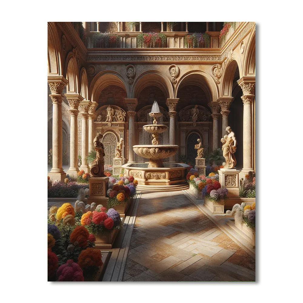 Renaissance Courtyard Delight Painting By Numbers Kit