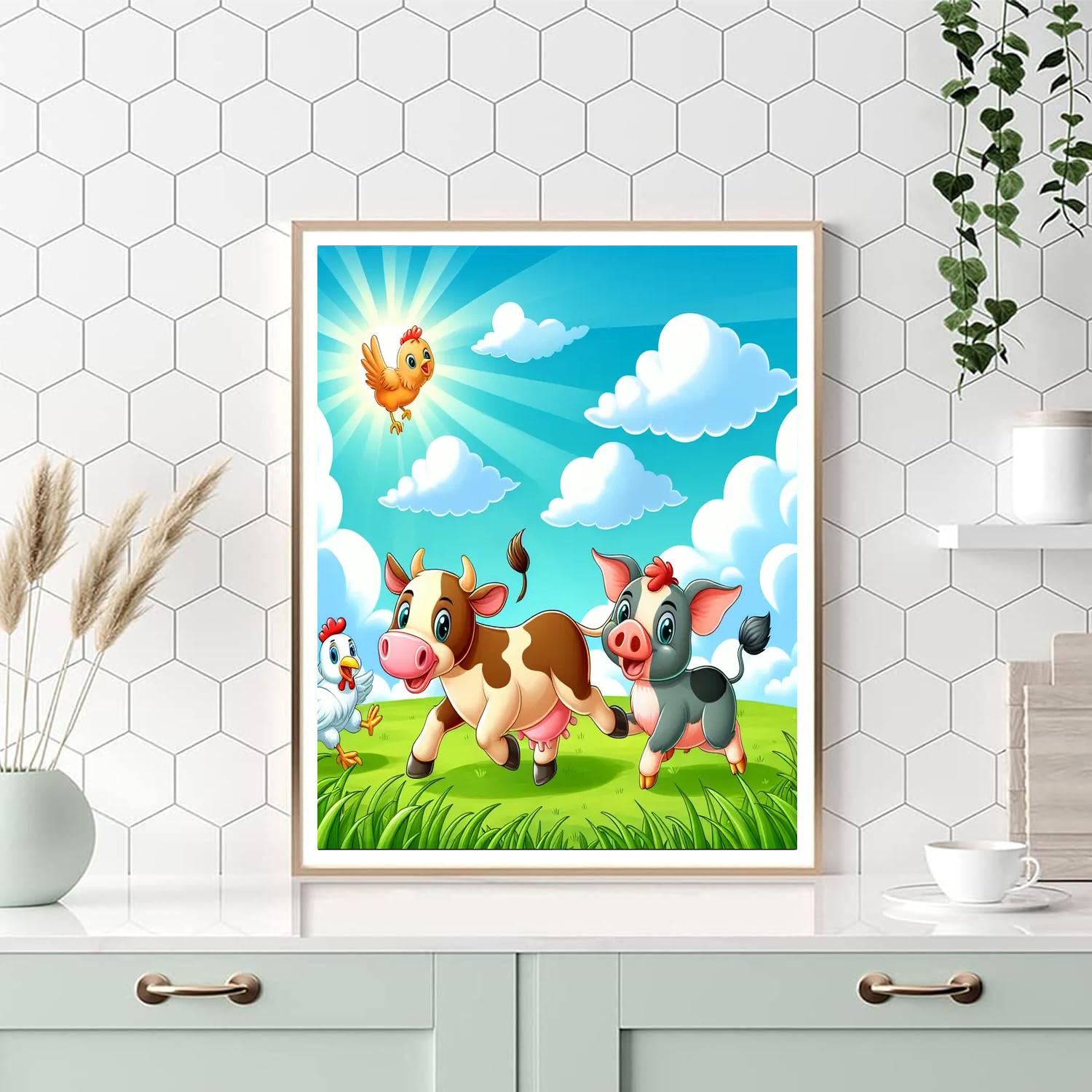 Bubbly Farm Friends DIY Paint By Numbers