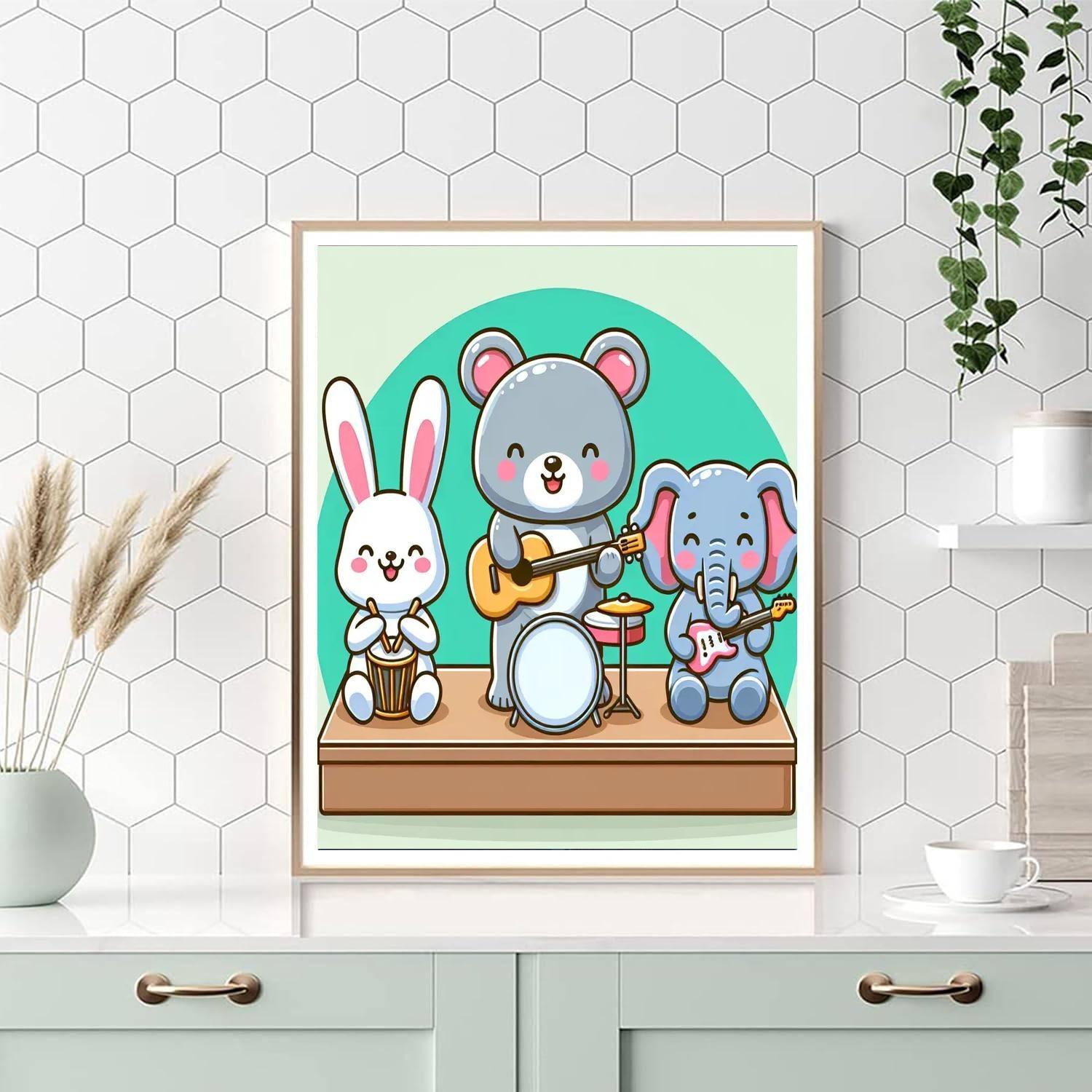 Merry Musical Creatures Paint By Numbers Art